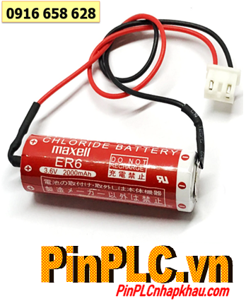 Maxell ER6 (Zắc PH2.54-3P), Pin nuôi nguồn Maxell ER6 lithium 3.6v AA 2000mAh, Xuất xứ NHẬT